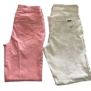 Chico's Skinny Jeans in Soft Pink and Crisp White